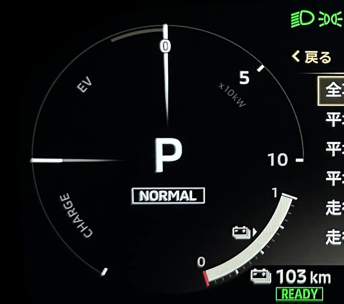 アウトランダーPHEV満充電状態
