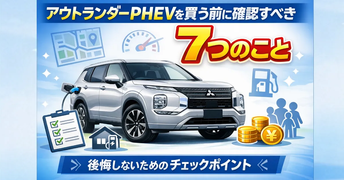アウトランダーPHEV購入前に確認すべきポイントを実体験ベースで解説