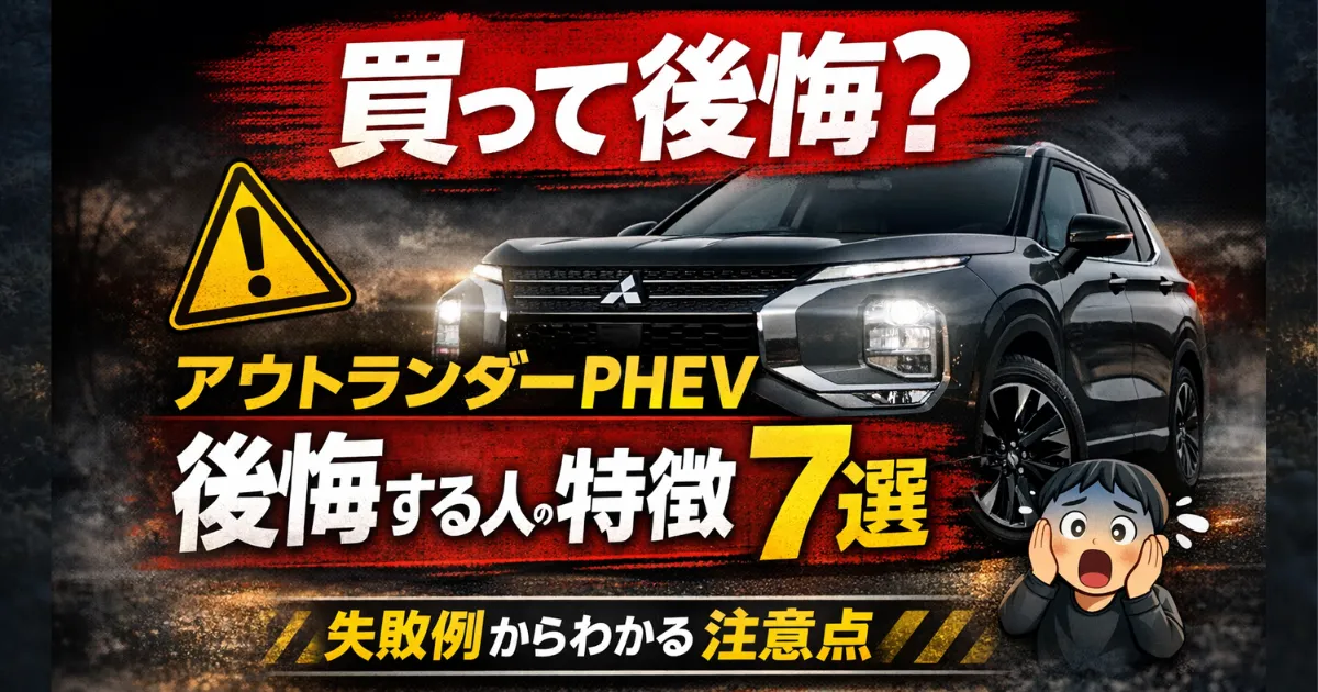 アウトランダーPHEVで後悔する人の特徴を実例ベースで解説。